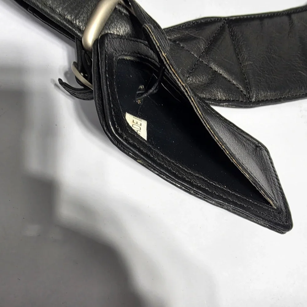 Canyon Leather Co Black Pebbled Leather Laptop Briefcase Messenger Bag AG States
